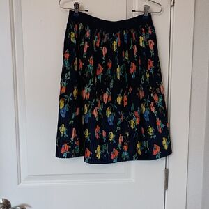 Merona Black Floral A-Line Skirt